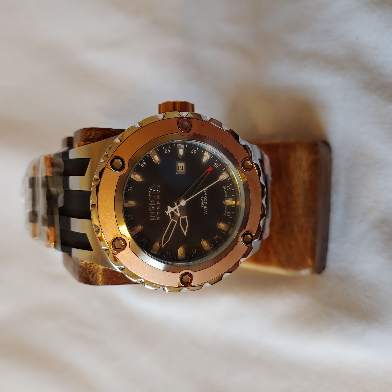 INVICTA SUBAQUA QUARTZ WATCH - ROSE GOLD CASE BLACK TONE STAINLESS STEEL