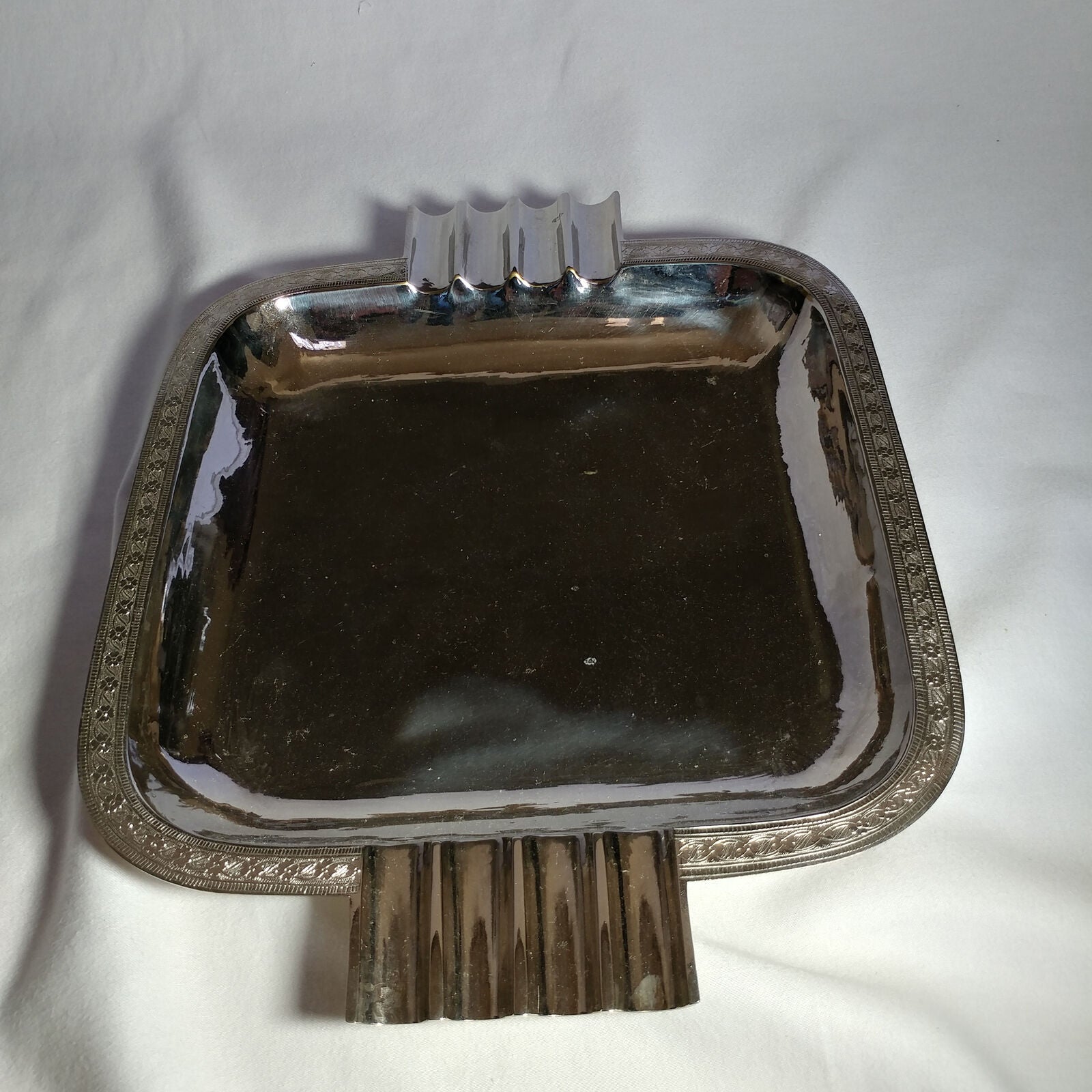 Chrome over Brass  Plated Serving Tray