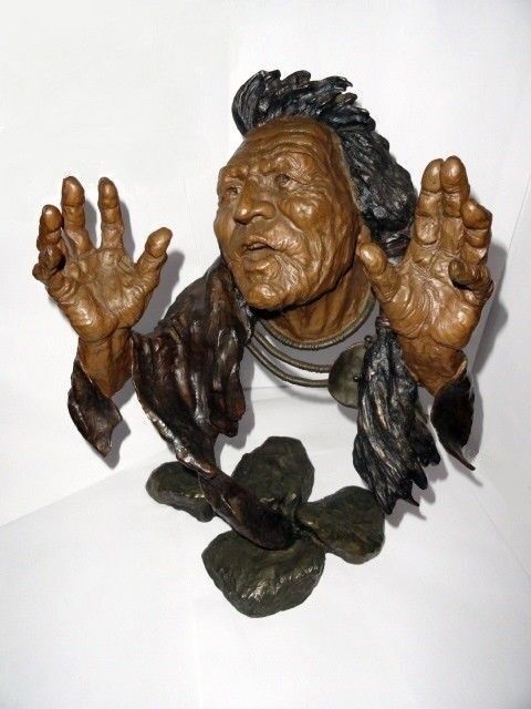 Mark Hopkins Bronze Sculpture " Legend Keeper"