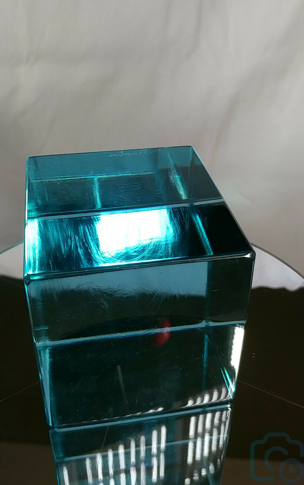 R. Austria Blue Crystall Box Art Sculpture