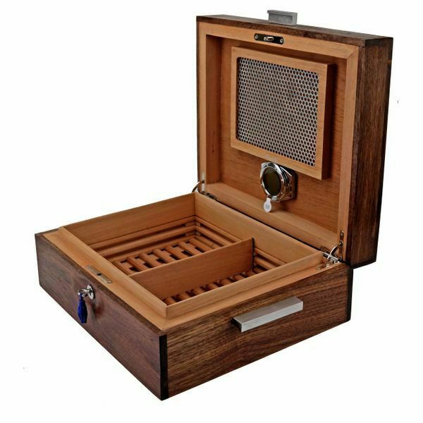 Brizard and Co. - "Organic Contempo" Cigar Humidor - Figured Walnut 60/70 Count