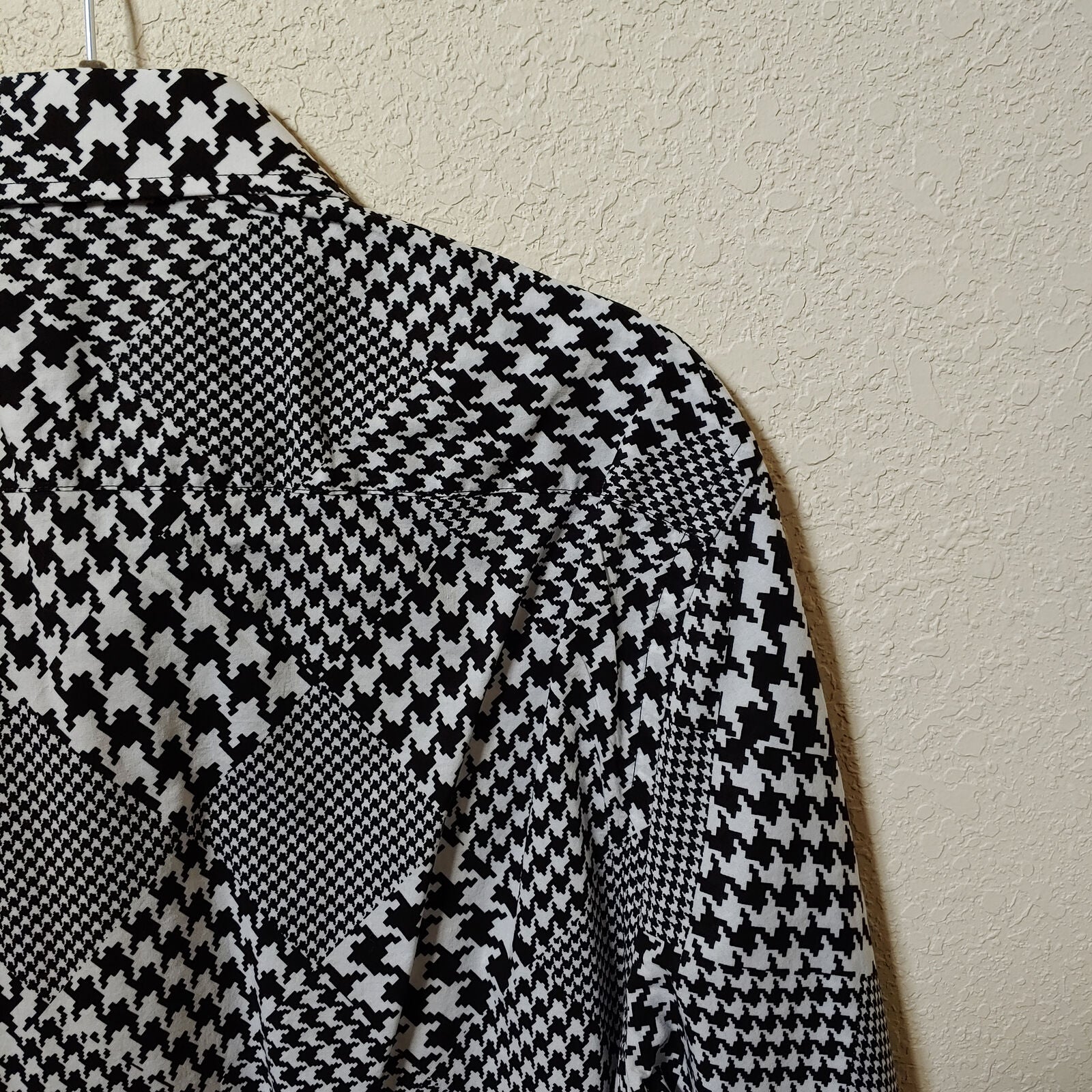 John Lennon | Men's Black and White Patterned Longsleeve Buttondown Casual Shirt