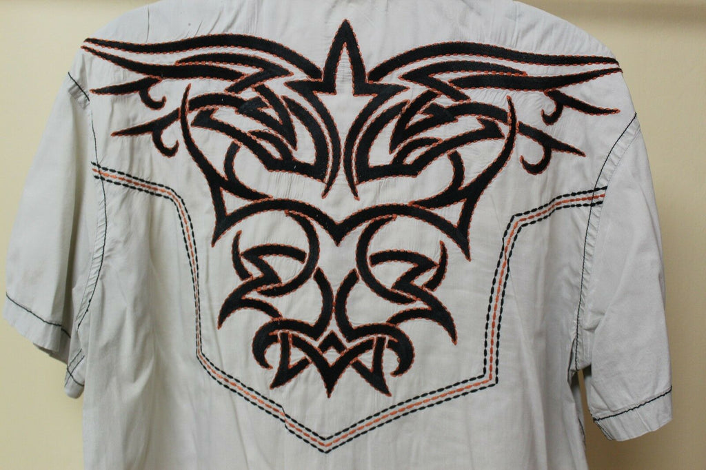 Men's Roar Signature Tan Short Sleeve Button Up Shirt Size Medium