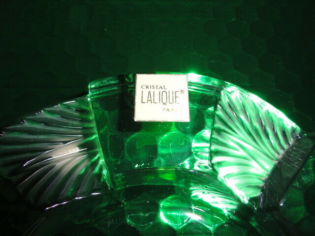 Lalique French Crystal Art Deco Ashtray — Original Sticker