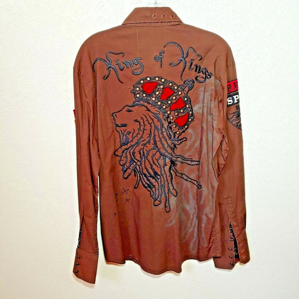 Rebel Spirit  Brown King of Kings Shirt Men's Medium