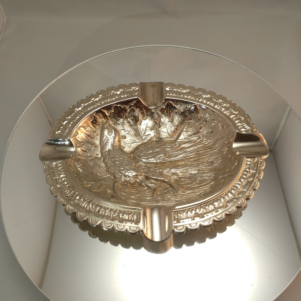 BIRD STYLE BRASS CHROME PLATED ASHTRAY