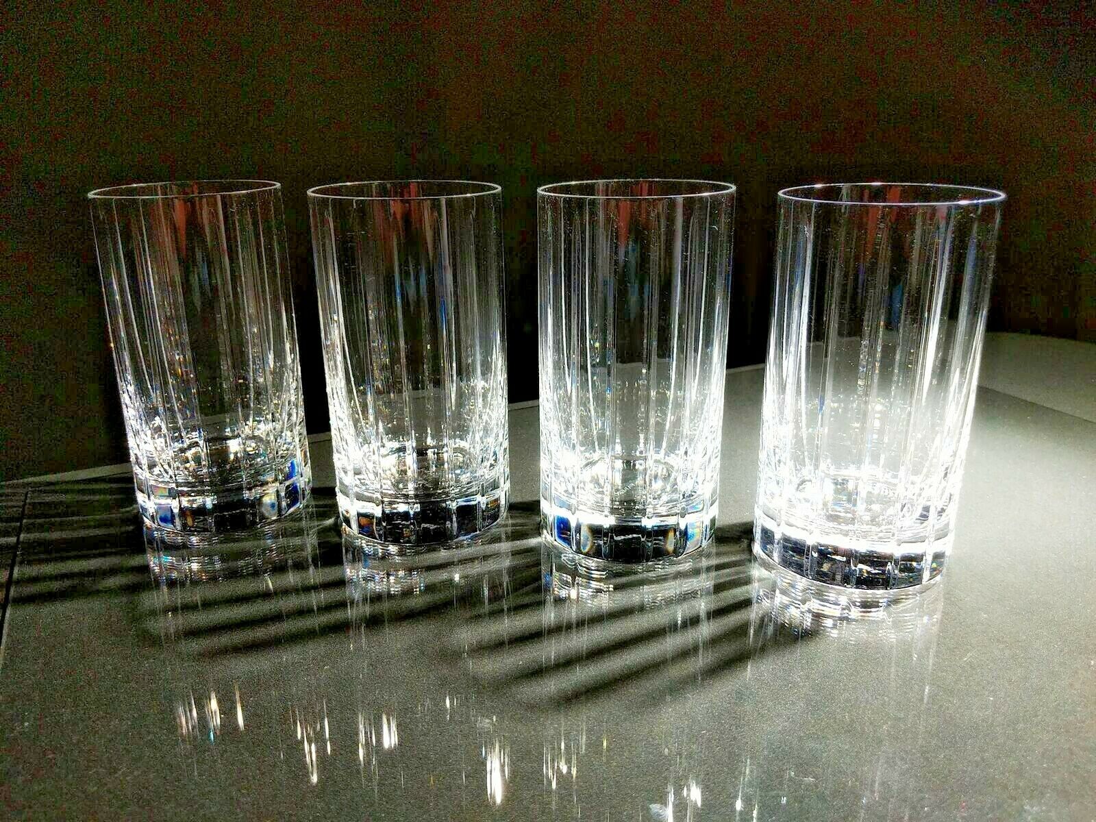 Faberge Atelier Crystal Collection  Highball Glasses set of 4 NIB  5 1/4" H x 2 7/8" W