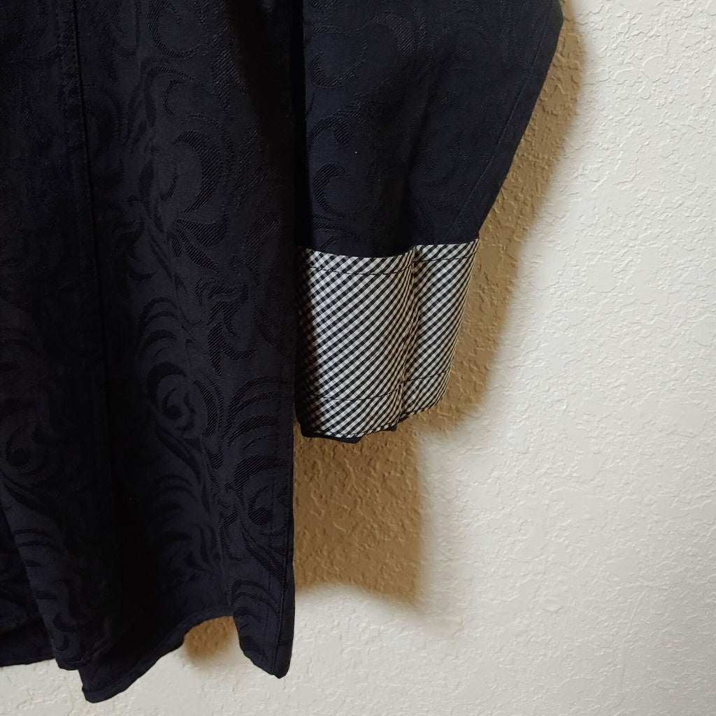 Mizumi Collegioni | Men's Black Longsleeve Casual Buttondown Shirt