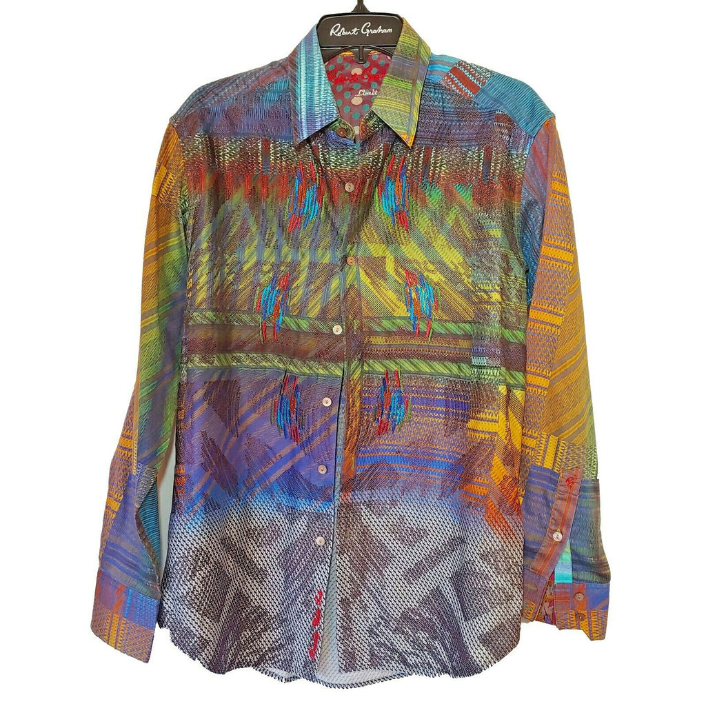 Robert Graham - Colorful Long Sleeve - Men's Medium Button Down Classic Fit