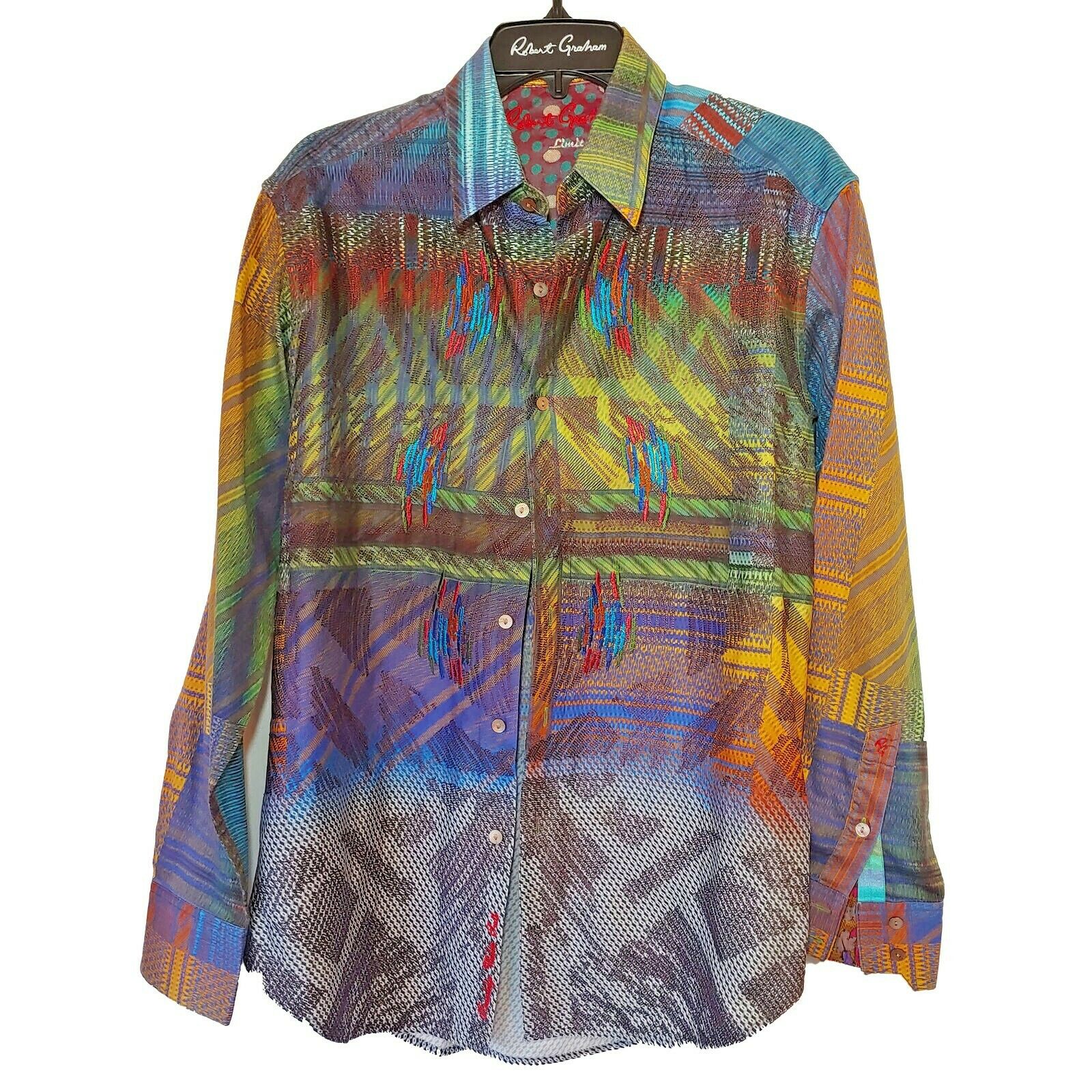 Robert Graham - Colorful Long Sleeve - Men's Medium Button Down Classic Fit