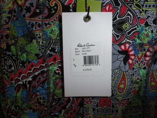 Robert Graham Men's Designer Sport Shirt - Lost City (Classic Fit) Large