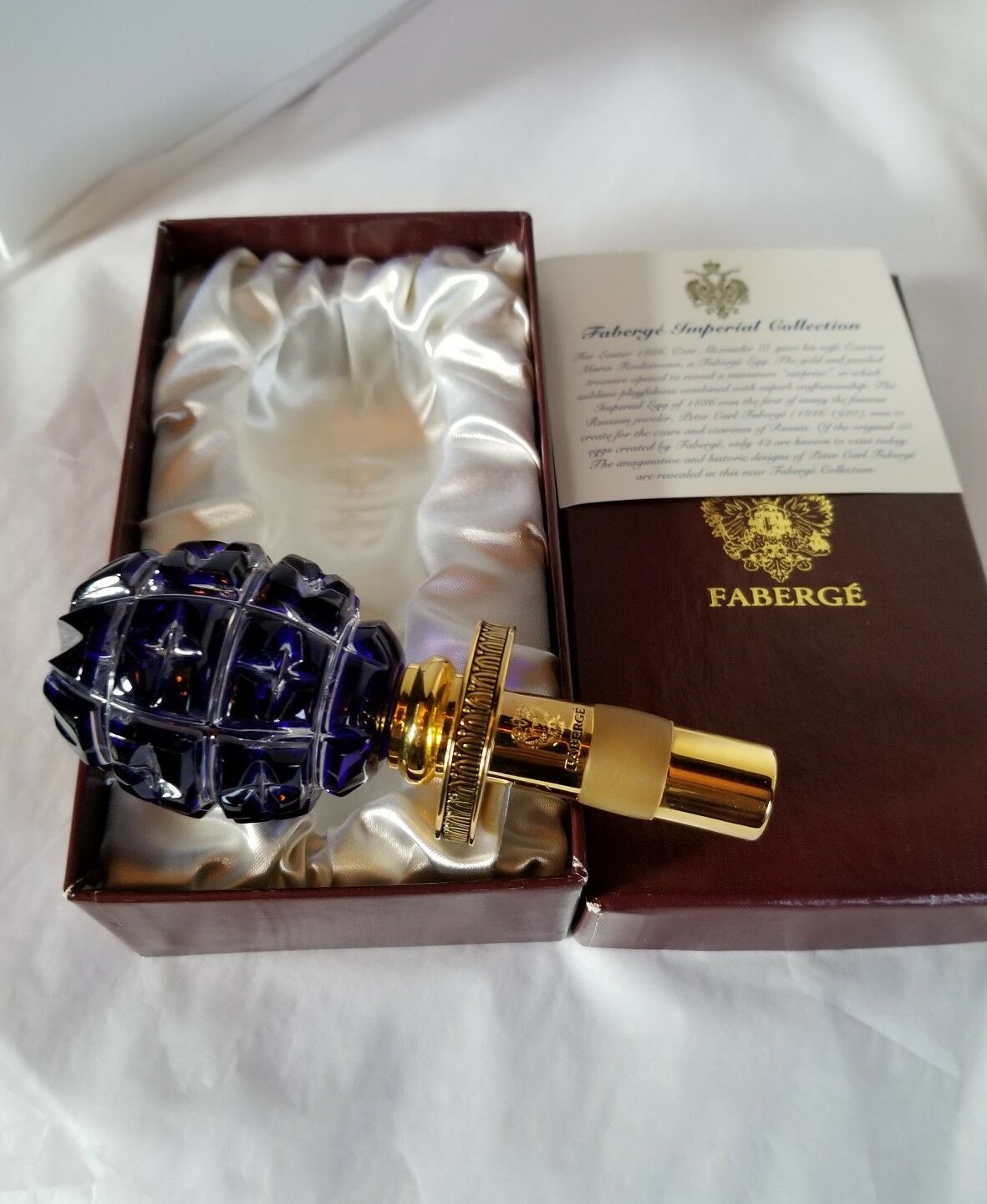 Faberge Blue Crystal Bottle Stopper