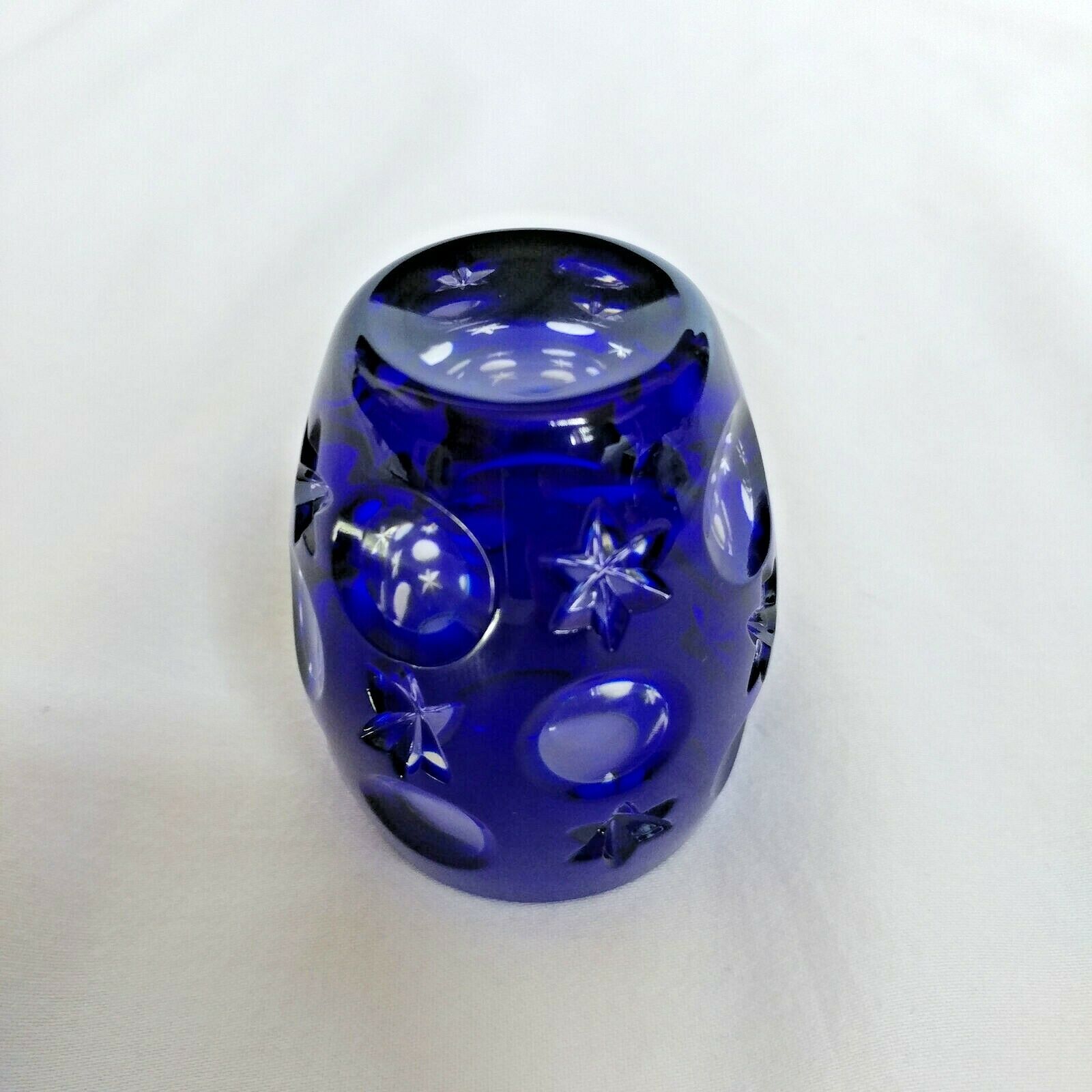 Faberge Na Zdorovye Cobalt Blue Crystal Shot Glass