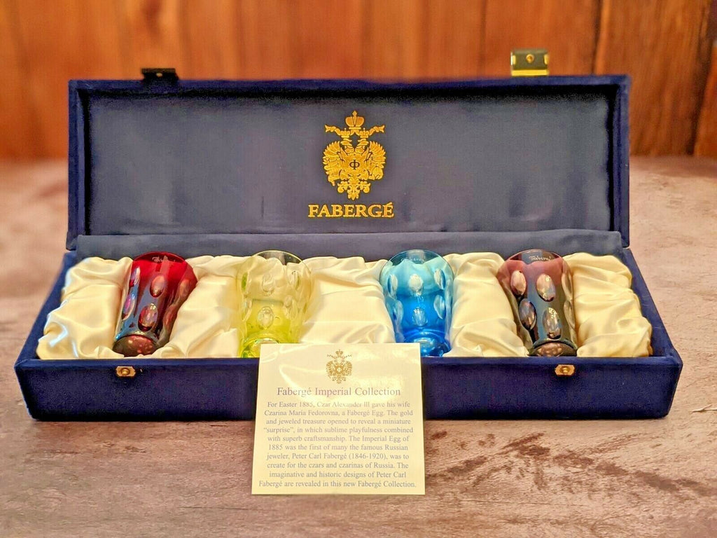 Faberge Colored Crystal Bubbles Shot Glasses