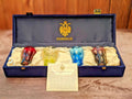 Faberge Colored Crystal Bubbles Shot Glasses