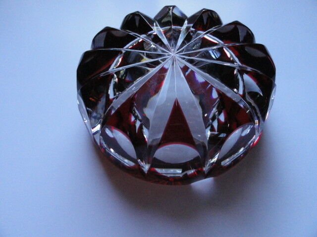 St Louis Ruby Star Cut Ashtray