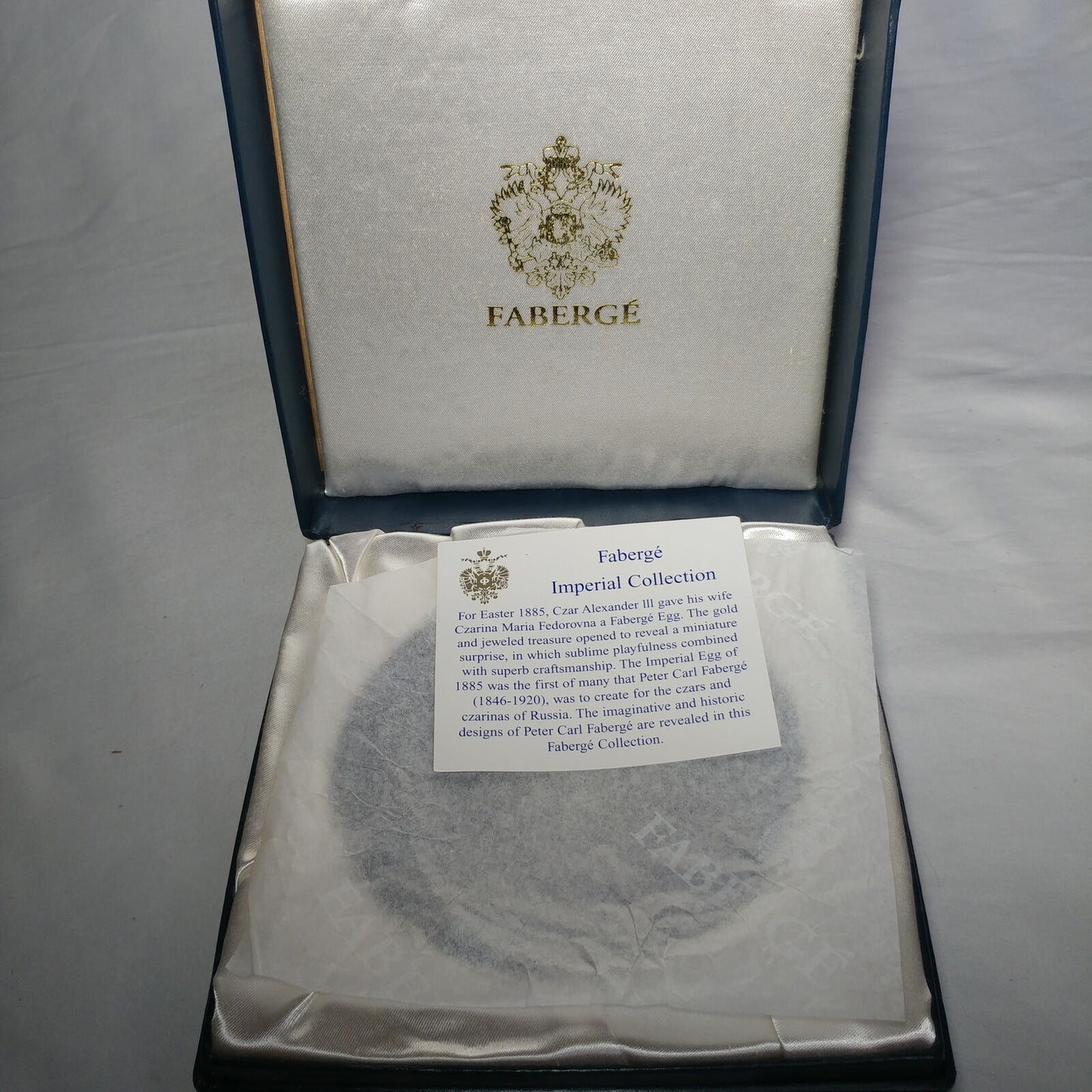 Faberge |  Wine Bottle Coaster | Blue Crystal | New in the Box