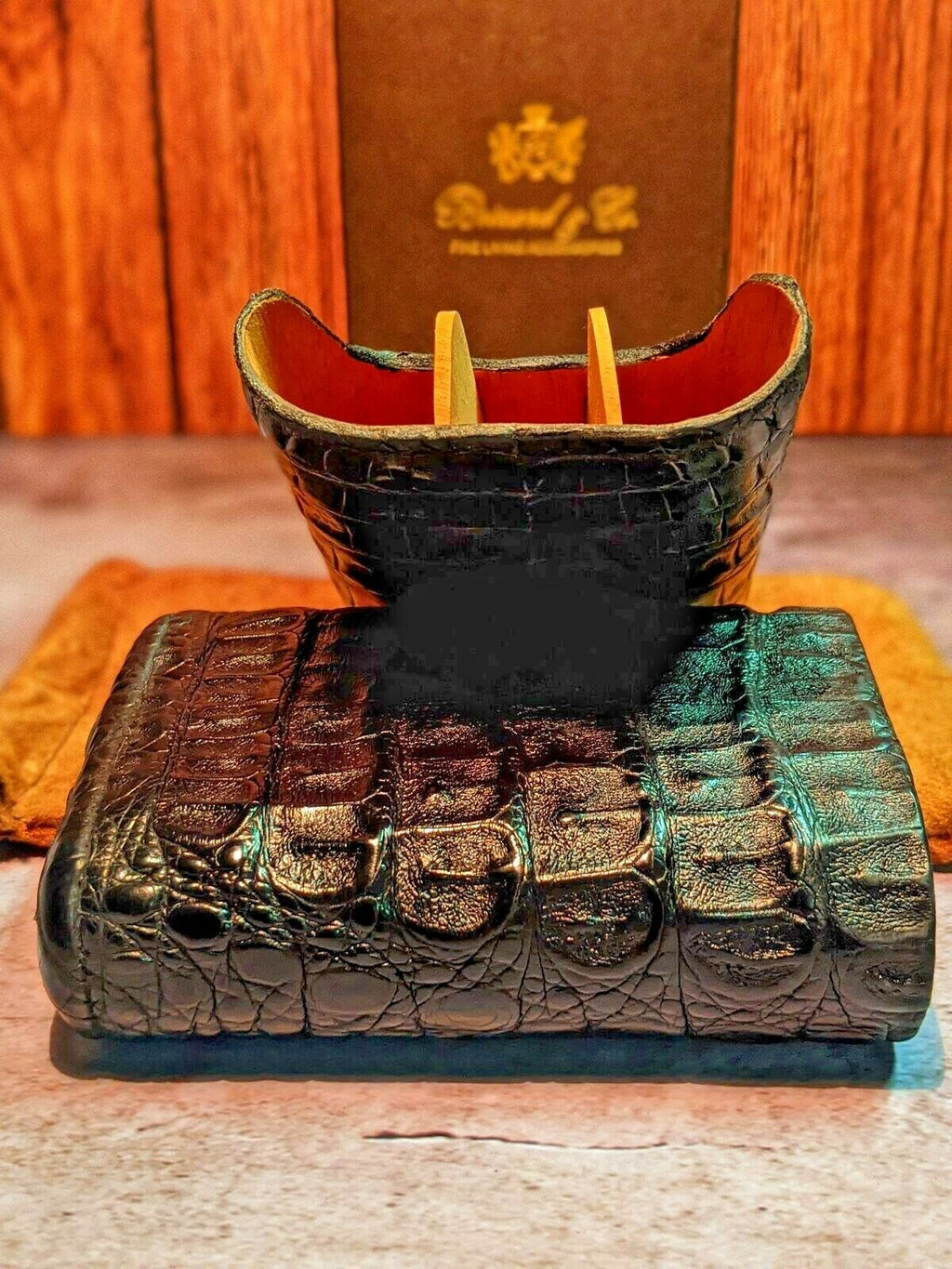 Brizard and Co Black Caiman Genuine Carrying Case