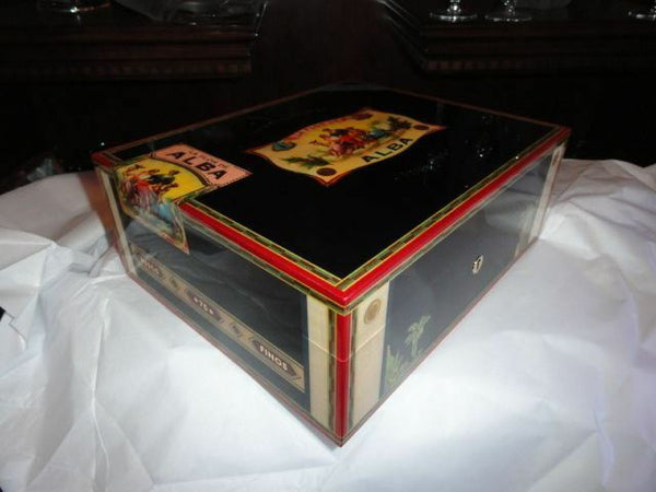 Elie Bleu Flor de Alba Black Humidor 75 Ct new in the original box