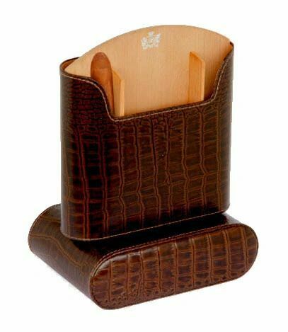 Brizard and Co. - The "Show Band" Travel Humidor - Croco Pattern Tobacco