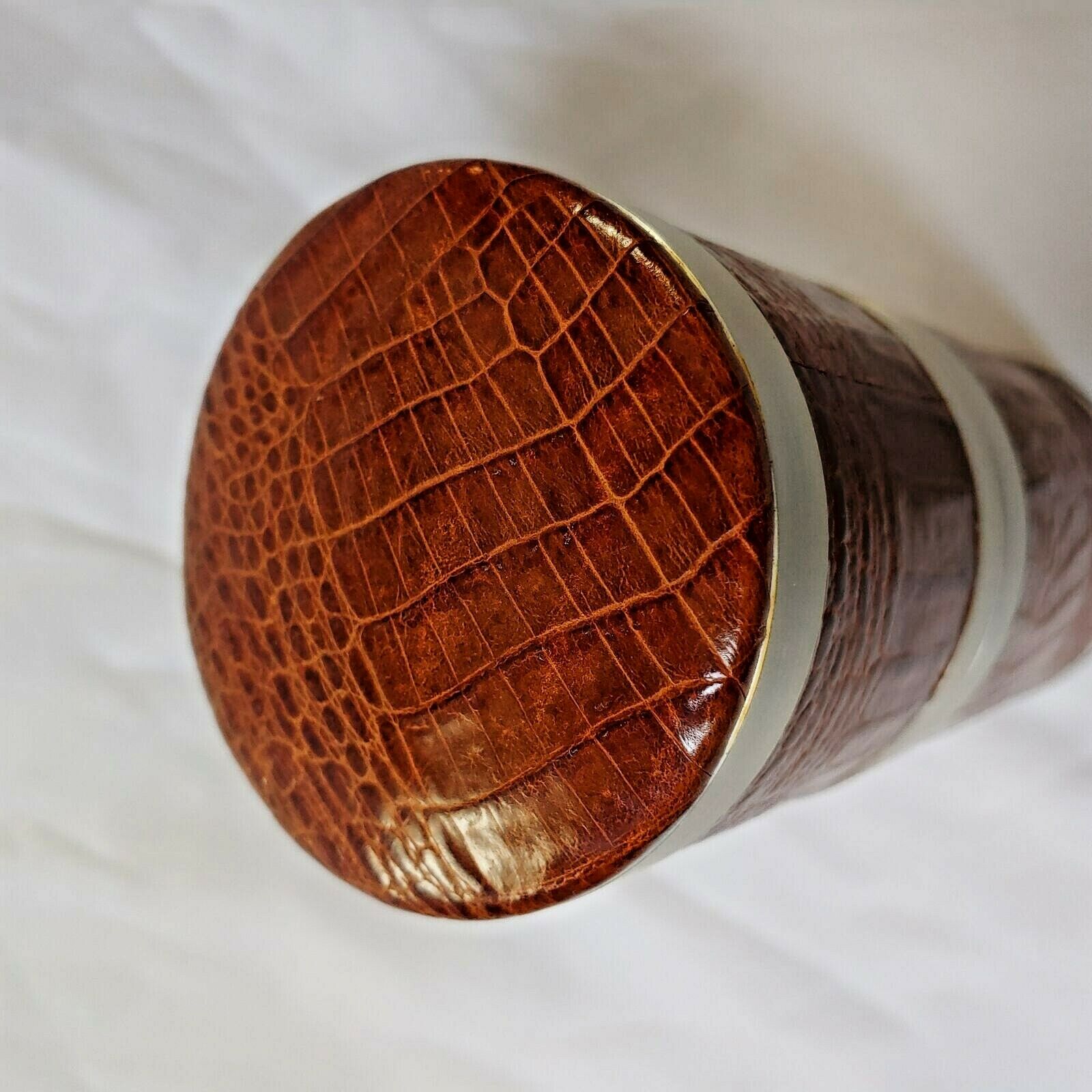 ATOLL TRAVEL HUMIDOR IN BROWN CROC LEATHER