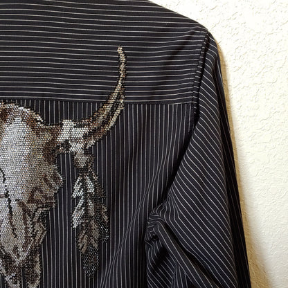 Artine | Men's Black Long sleeve Button down Casual Shirt