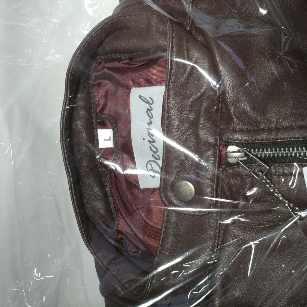 Decimal | Men's Brown Leather Jacket | Size: Large | Style:U60-L | NEW