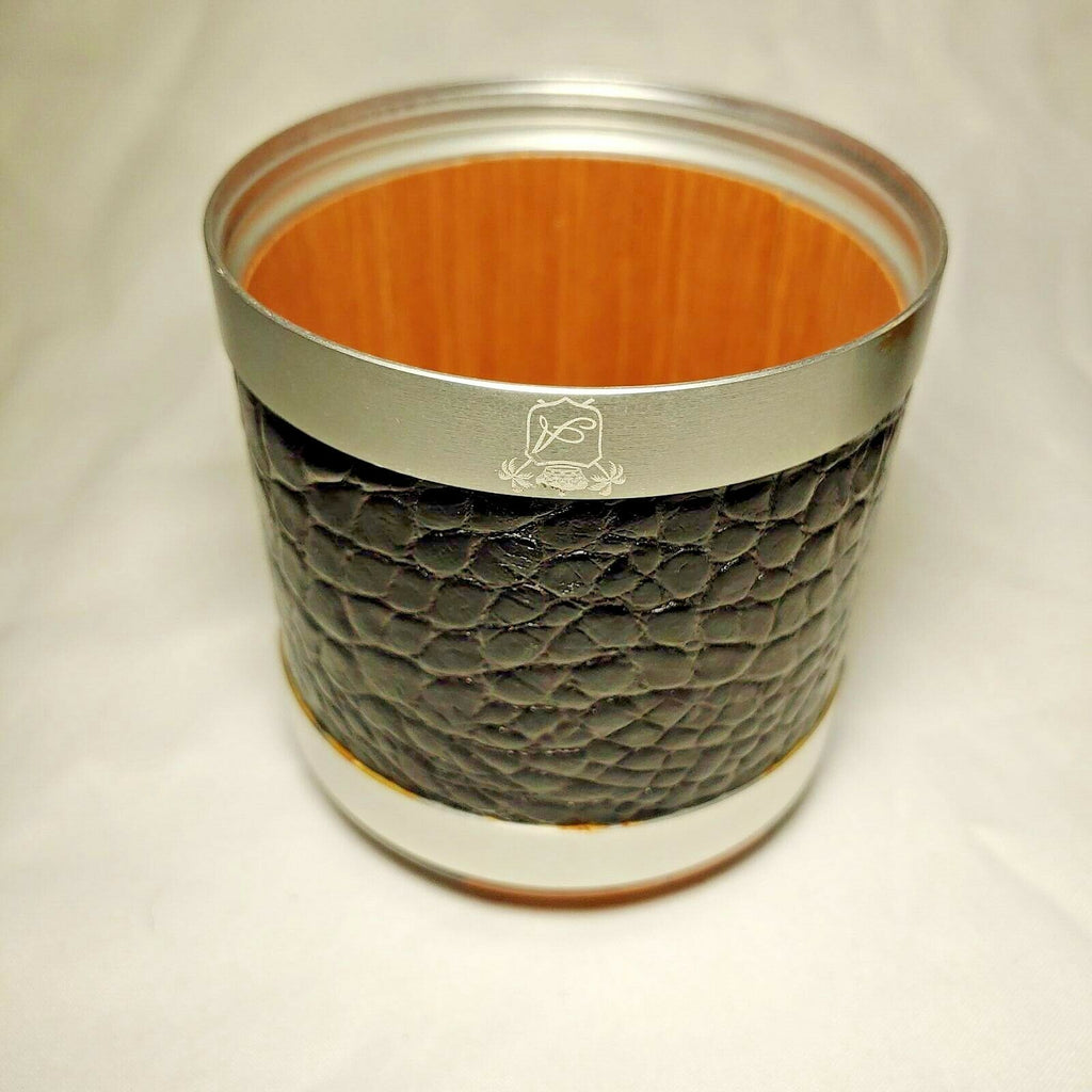 ATOLL TRAVEL HUMIDOR BLACK LEATHER AND WOOD TOP