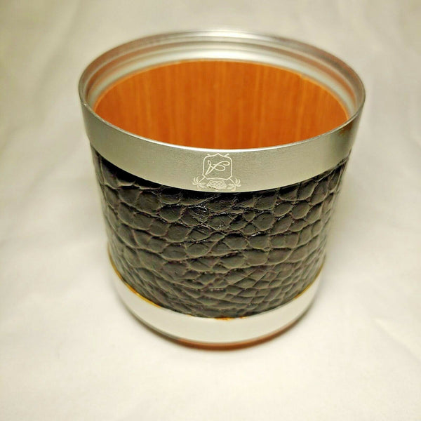 ATOLL TRAVEL HUMIDOR BLACK LEATHER AND WOOD TOP