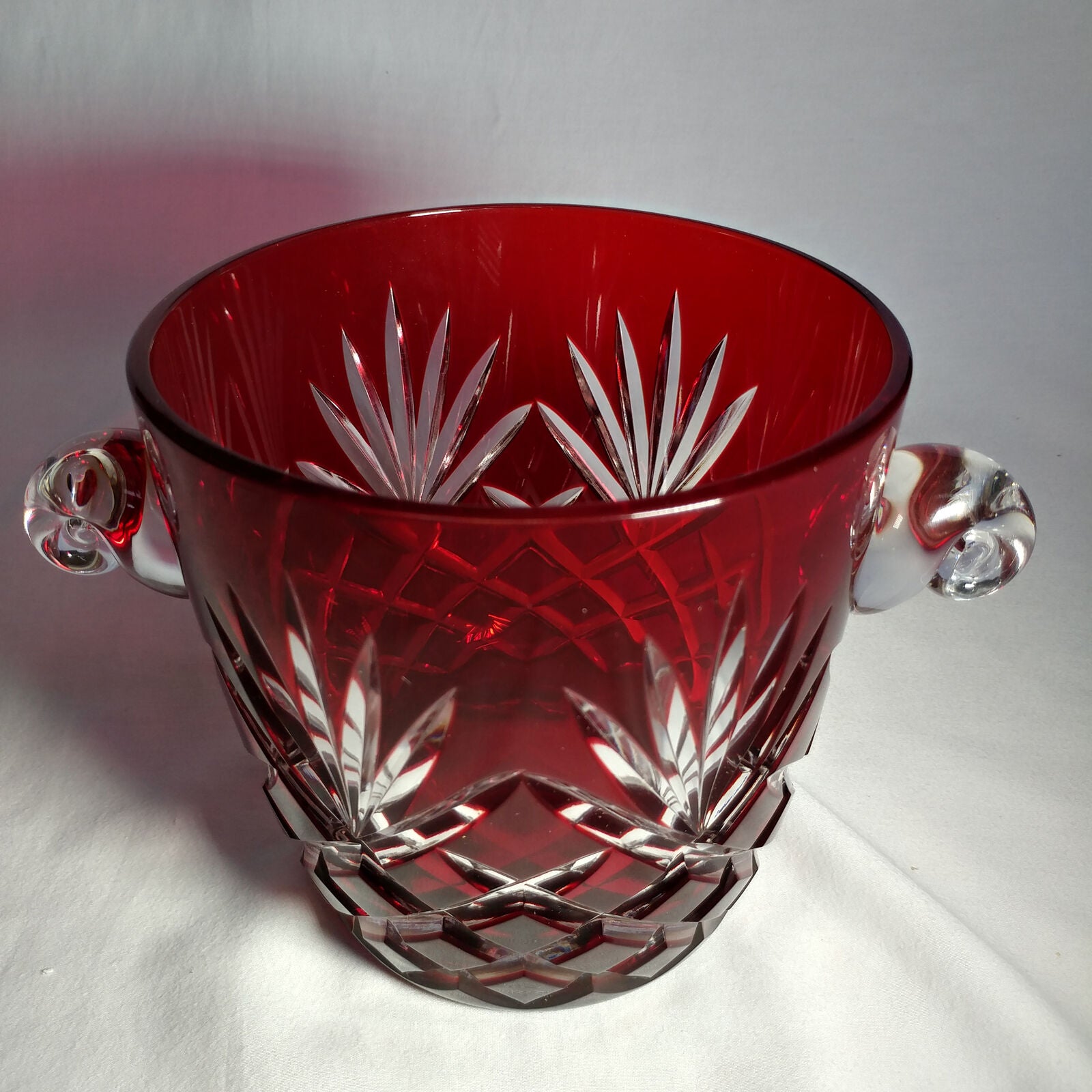 FABERGE RUBY RED ICE BUCKET IN THE ORIGINAL PRESENTATION BOX