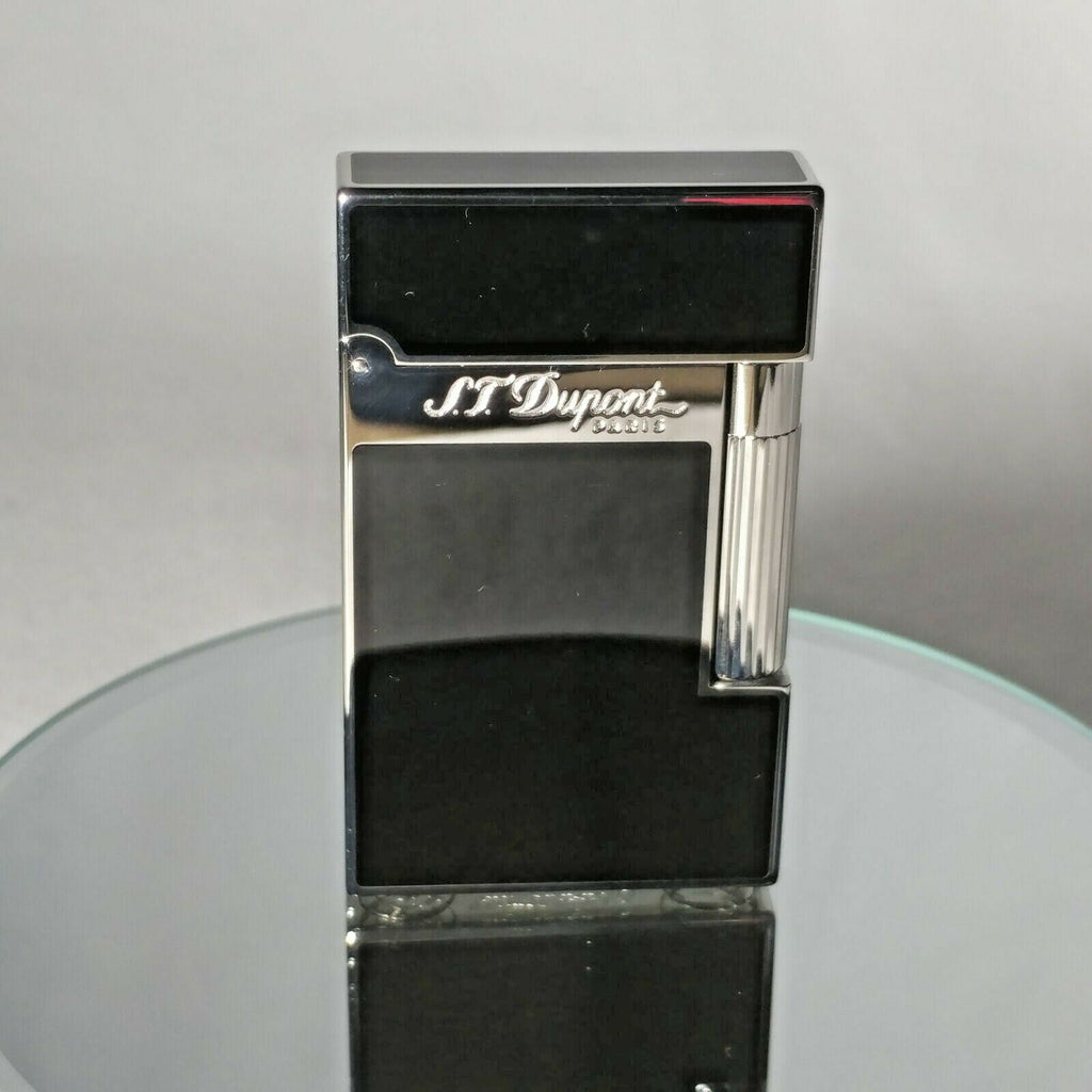 S.T. Dupont Black Chinese Lacquered Palladium Plated Ligne 2 Lighter