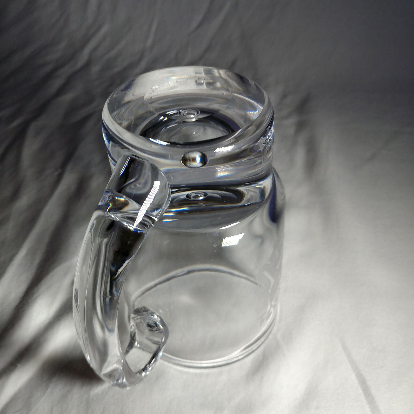 KOSTA BODA ART GLASS CRYSTAL MUG VICKE LINDSTRAND ETCHED 1971