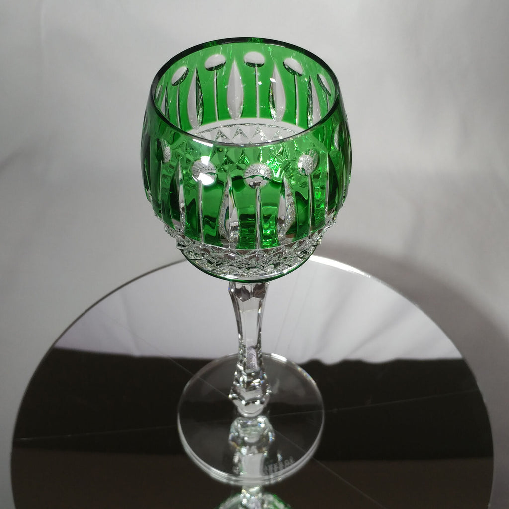 FABERGE XENIA IMPERIAL EMERALD GREEN  CRYSTAL GOBLET | SINGLE