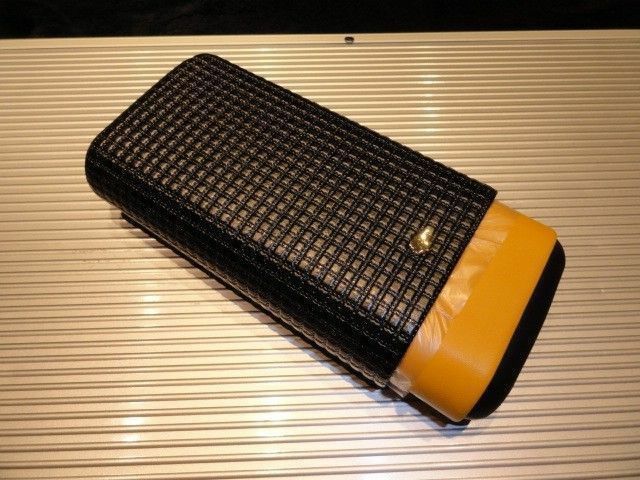 Black & Gold Leather  Carrying Case