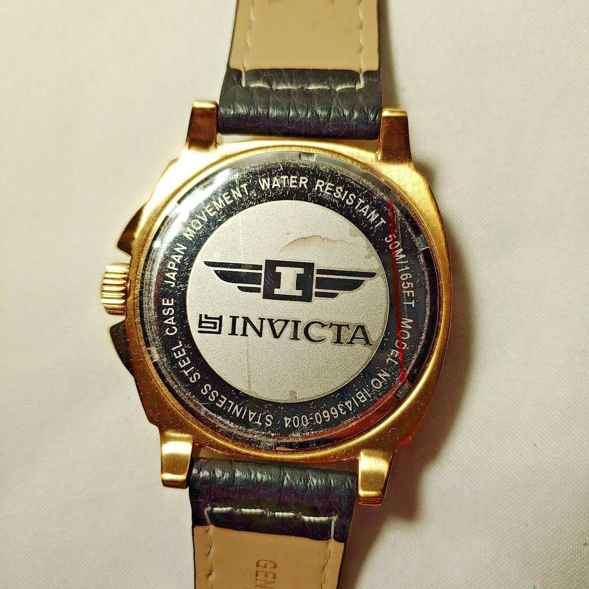 I by Invicta IBI43660-004 Men's Watch | Gold Case, Black Leather Band