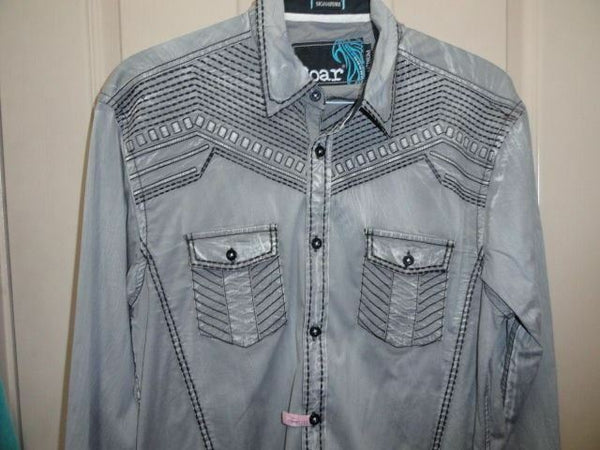 Men's Roar Signature Long  Sleeve Button Up Shirt Size Medium