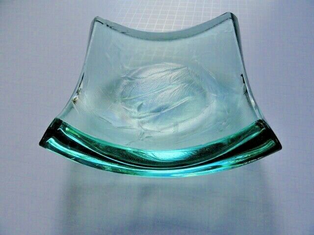Stephen Schlanser Jade Art Glass Bowl Brush Stokes