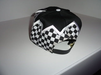 Marine Machine embroidered black baseball cap with checkered Flags