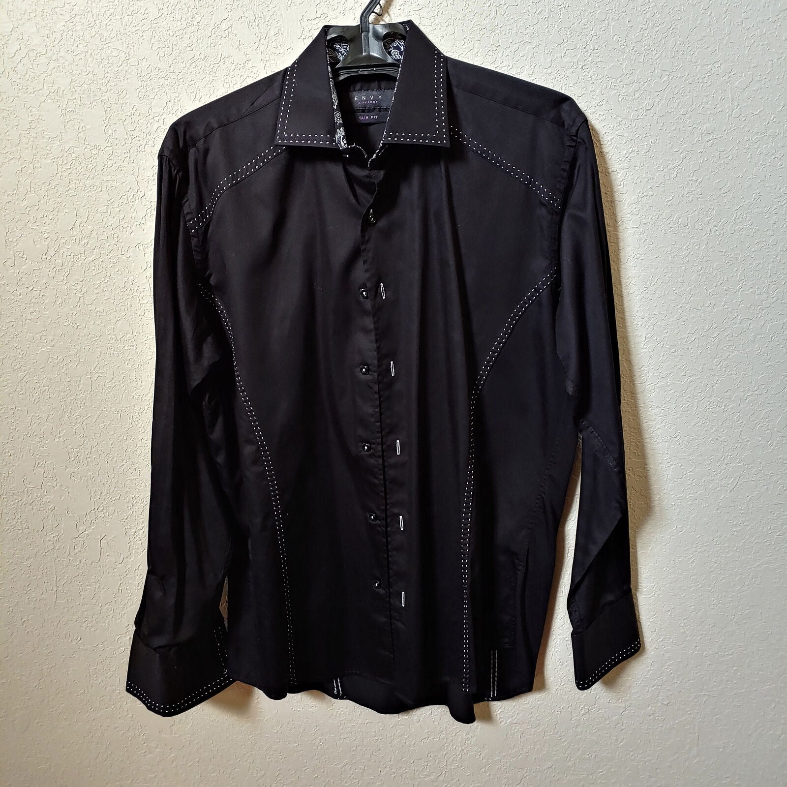 Envy Couture | Slim Fit | Black Longsleeve Buttondown Casual Shirt