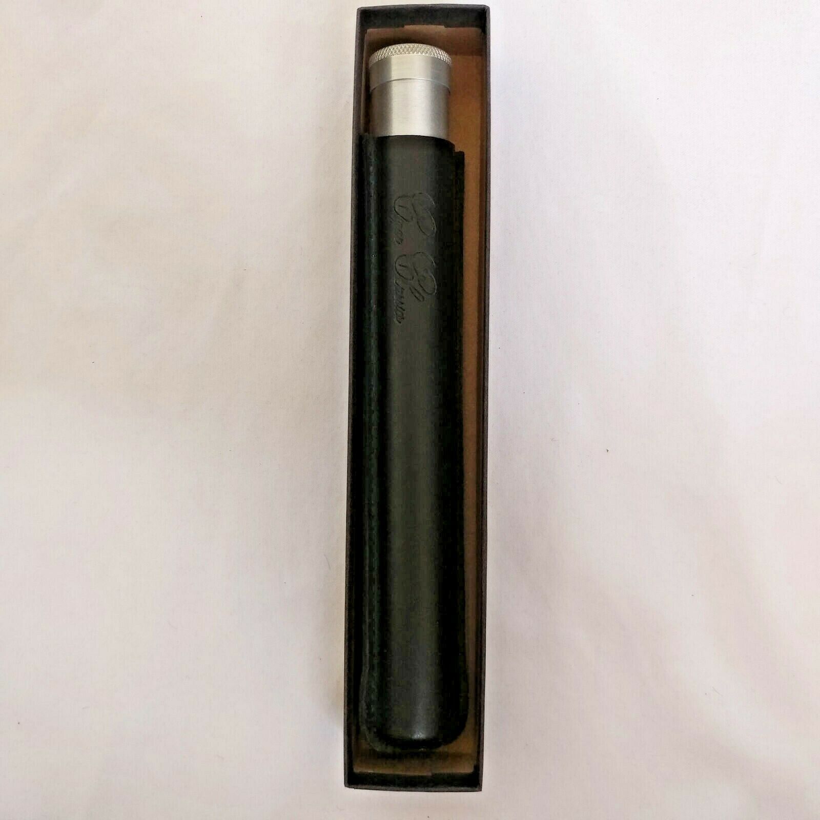 Cigar Classics | Travel Humidor Tube | Alum with Black Leather Holding Case