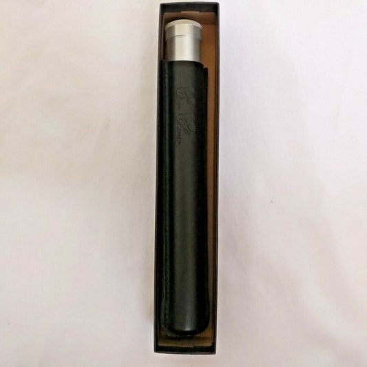 Cigar Classics | Travel Humidor Tube | Alum with Black Leather Holding Case