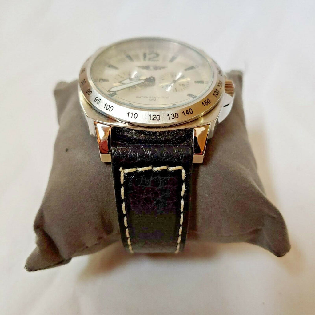 I by Invicta Men's Watch | Stainless Steel Case, Black Leather Band | Model IBI43660-003