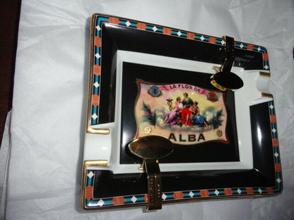 Elie Bleu Alba Porcelain Black  Ashtray