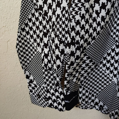 John Lennon | Men's Black and White Patterned Longsleeve Buttondown Casual Shirt