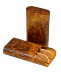 Brizard and Co. - "Show Band" 3 Cigar Case - Carpathian Burl