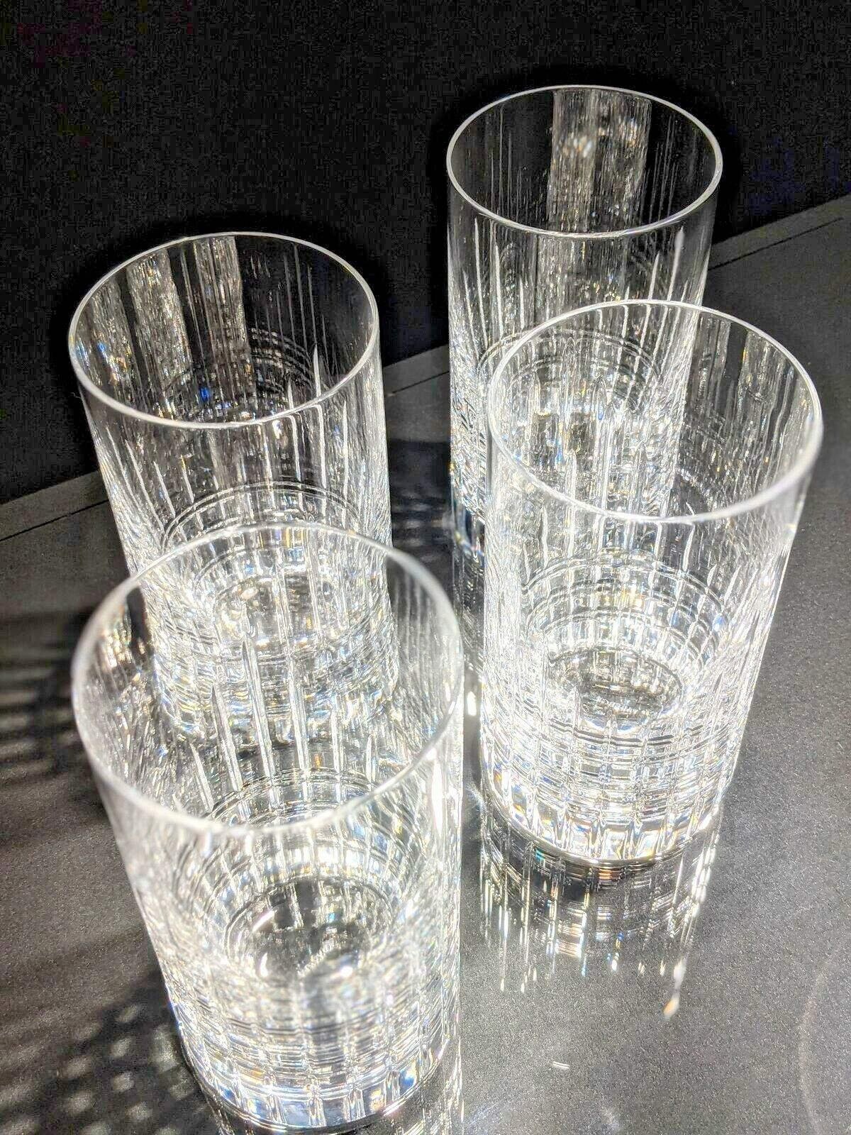 Faberge Atelier Clear Crystal Collection Tall Glasses  5 3/8" H x 2 3/4" W