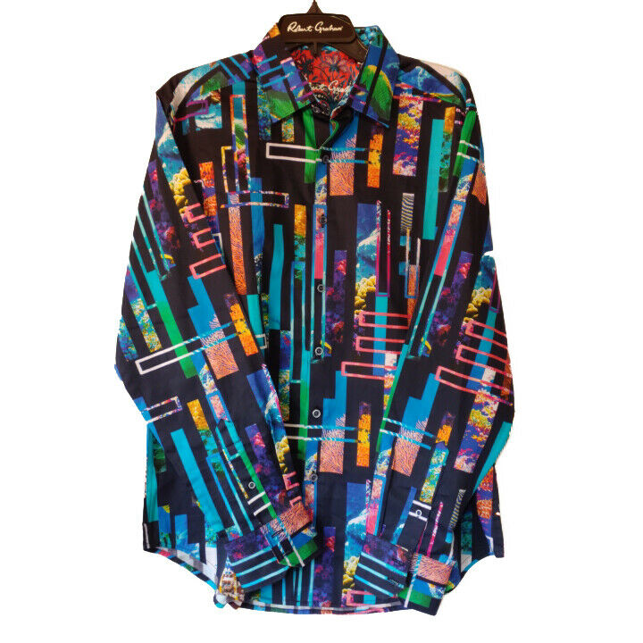 Robert Graham - Colorful Long Sleeve - Men's Medium Button Down Classic Fit