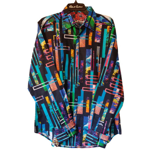 Robert Graham - Colorful Long Sleeve - Men's Medium Button Down Classic Fit