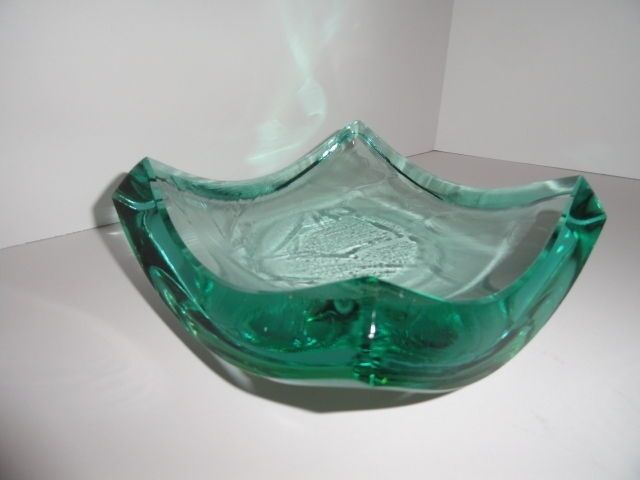 Stephen Schlanser Art Glass Bowl Brush Strokes Signed and Dated 1996