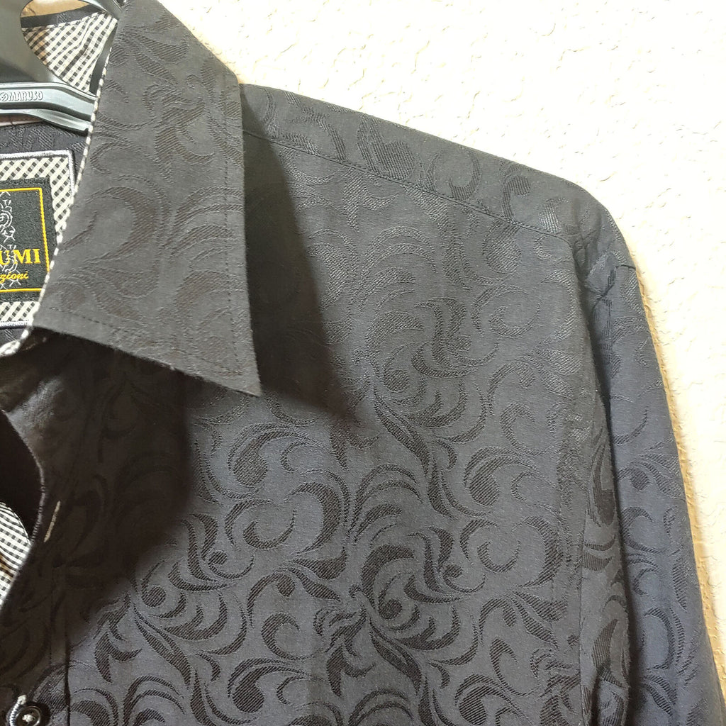 Mizumi Collegioni | Men's Black Longsleeve Casual Buttondown Shirt